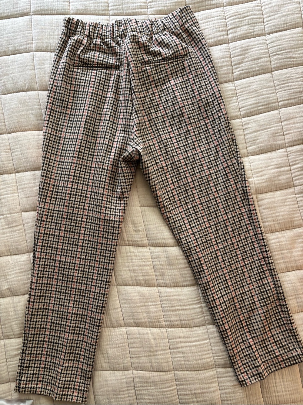 Women’s Plaid Trousers in Brown and Black - tapered cropped fit